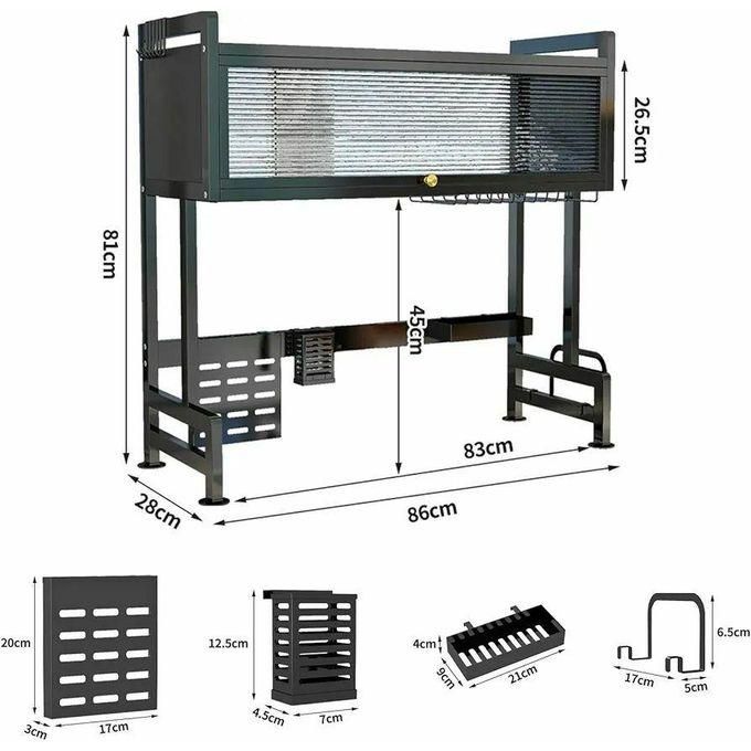 Égouttoir à vaisselle à 2 niveaux, crochets de Support de support de séchage de stockage multifonctionnel extensible, avec porte d'armoire