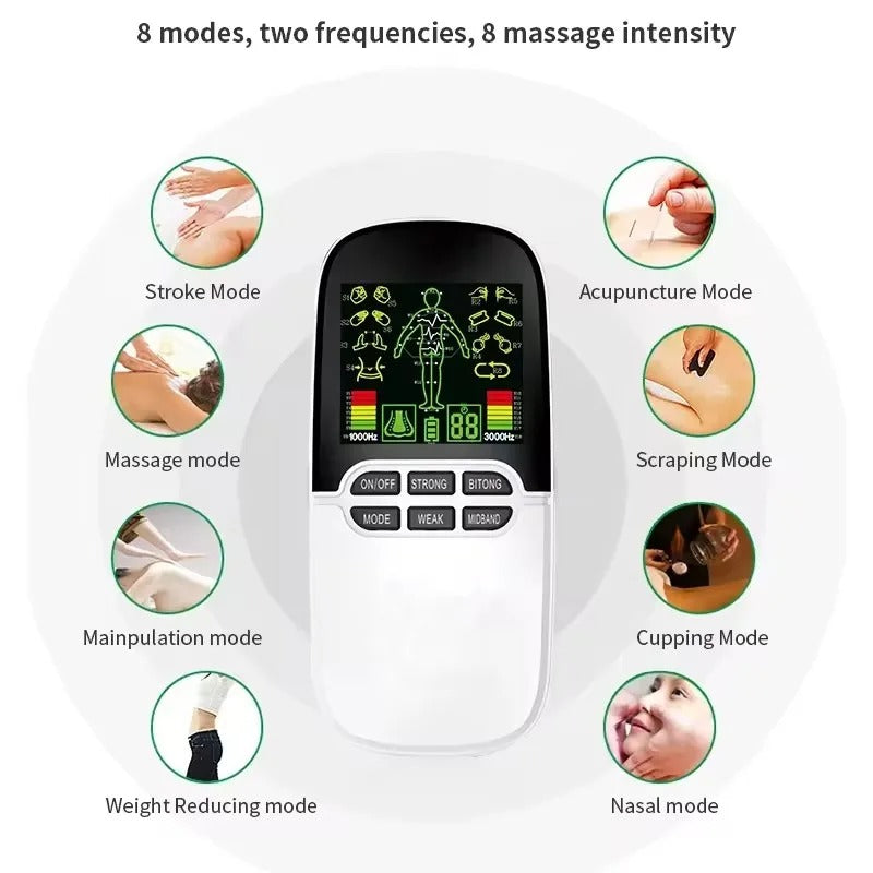 Soulageur de Douleur Électrothérapie Multifonctionnel 8 Modes - Votre Solution de Bien-être à Domicile